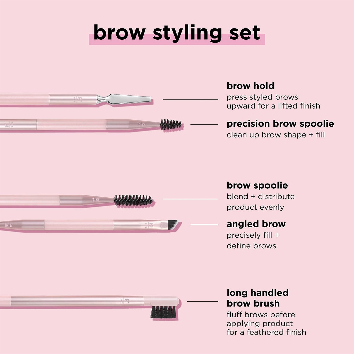 Real Techniques Eye Shade & Blend Makeup Brush Trio, For Eyeshadow & Liner, Makeup Tools for Shaping & Grooming Brows, Defined Makeup Look, Synthetic Bristles, Vegan & Cruelty-Free, 3 Count