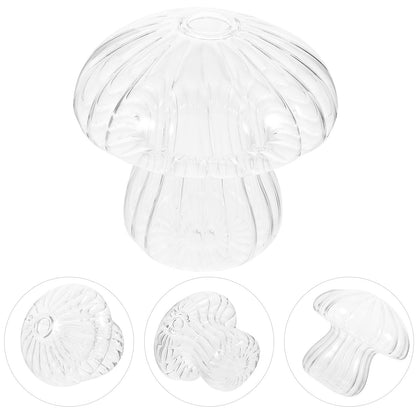 Cabilock Mushroom Shaped Glass Vase Hydroponic Flower Planter 10x10x9.3cm Decorative Home Tabletop Terrarium Vase for Indoor Plant Display