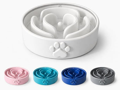 Slow Feeder Dog Bowls – 1.5-Cup Ceramic Dog Bowl Slow Feeder – Microwaveable Dog Slow Feeder for Small and Medium Dogs – Lead and BPA-Free Ceramic Pet Bowl – Pet Feeder for Fast Eaters
