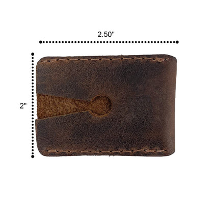 Hide & Drink, Leather Double Edge Safety Razor Head Protective Sheath, Shaving Travel Cover Handmade (Bourbon Brown)