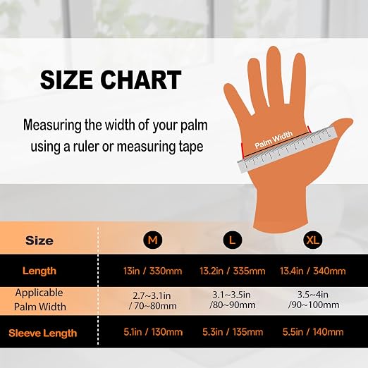 Heavy-Duty Thick Black Rubber Cleaning Gloves, 3 Pairs, L | Reusable & waterproof black/orange dual layers. Non-slip design for dishwashing, kitchen cleaning, and auto care.