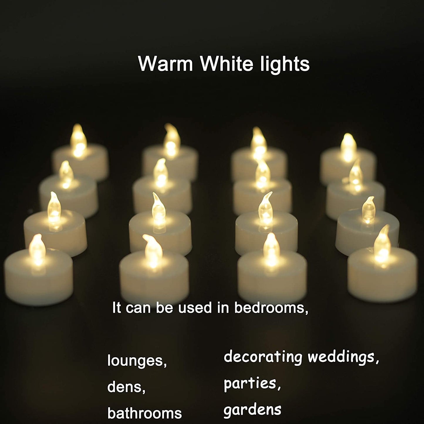 Tea Lights - 50 Pack Flameless LED Candles - 200 Hour Battery Operated - Realistic Flickering - Warm White Light - Perfect for Halloween & Seasonal Celebrations