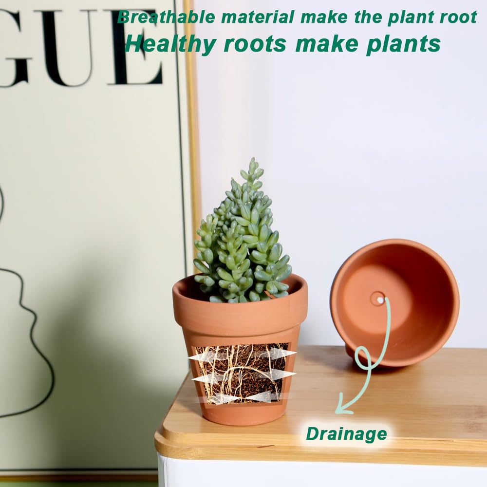 vensovo 48 Pcs 2" Tiny Terracotta & Terra Cotta Pots with Drainage - Small Mini Clay Ceramic Pottery Planter Ideal for Indoor/Outdoor Plants, Crafts, Wedding Favors
