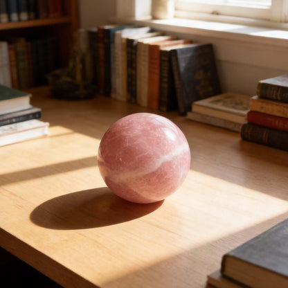 AierCrystal Natural Stone Crystal Sphere Feng Shui Home Decoration Ball Positive Energy Scrying Orb for Meditation Tool for Spiritual Space Purification Globe Diameter 4-5cm Pink Crystal Sphere