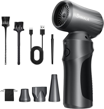 Electric Compressed Air Duster, 150000 RPM Super Powerful Cordless Air Blower, Rechargeable Brushless Motor, 3-Speed Adjustable, Durable Design for Keyboard, PC & Electronics Cleaning