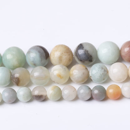 36PCS 10MM Natural Amazonite Beads Round Loose Stone Beads for Jewelry Making DIY Energy Stone Healing Power Bracelet 15"
