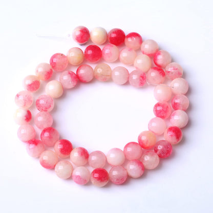 6MM 60PCS Pink Tourmaline Jade Stone Beads for Jewelry Making DIY Bracelet Necklace 15"