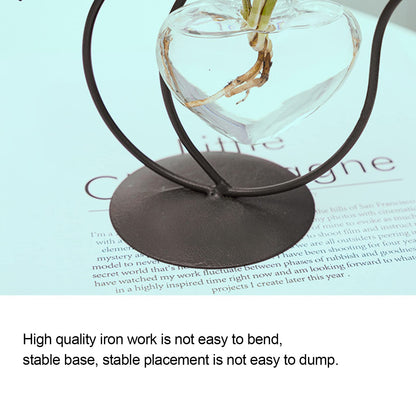 Cat Glass Planter Vase Holder - Plant Terrarium - Simple Cat Iron Flower Ware Hydroponic Flower Arrangement Vase (Sit)