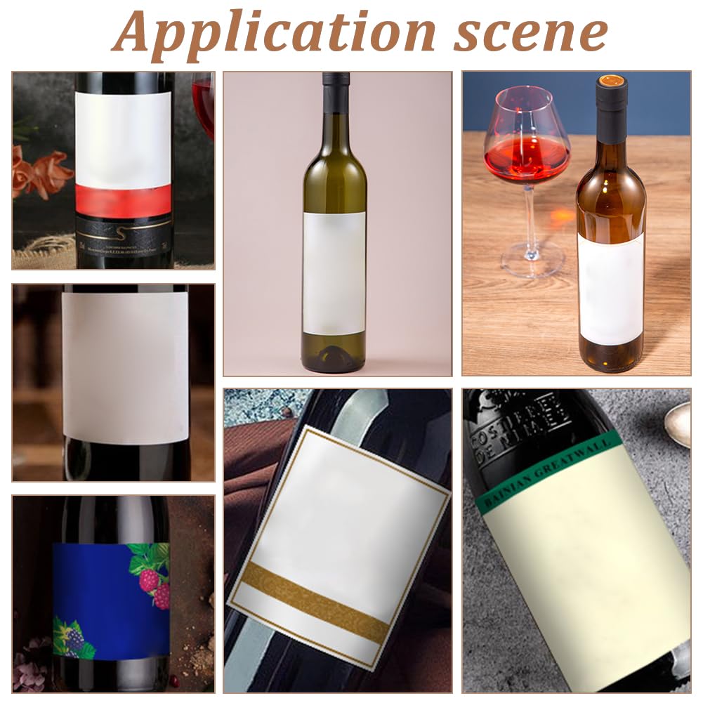 PH PandaHall 20 Sheet/80pcs Adhesive Wine Bottle Labels Custom Wine Label Stickers 3.9×4.9" White Blank Label Stickers Bottle Label Covers for Wine Wedding Engagement Anniversary Cocktail Party