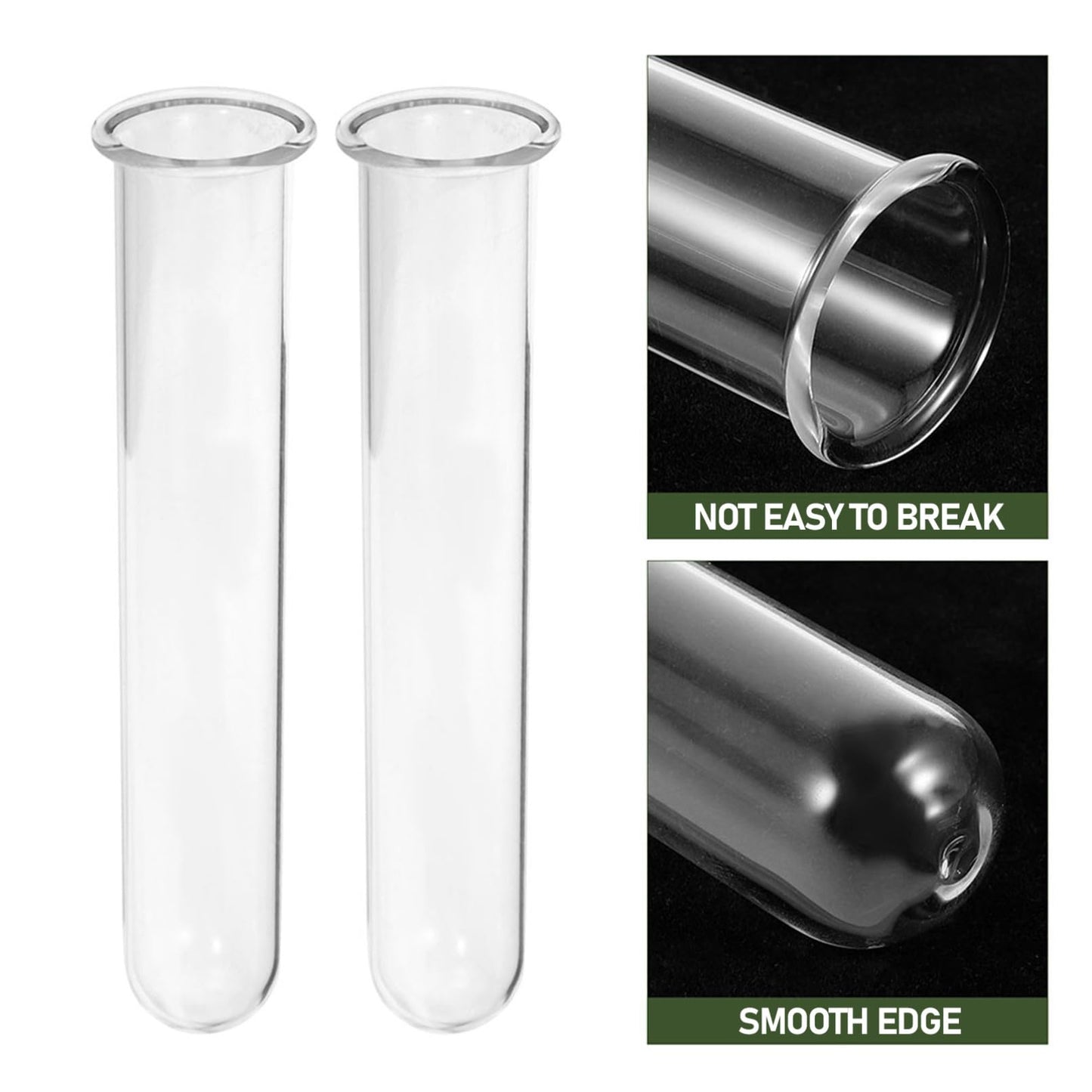 WESIEVYA 5pcs Glass Hydroponic Test Tube Vases 2.5x3x15cm Glass Propagation Tubes for Small Terrarium Plants Office Home Flower Display