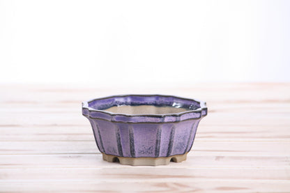 Willow Bonsai Ceramics Flower Design Bonsai Pot 4.5 Inch – Elegant Ceramic Bonsai & Succulent Pot, High‑Fired Frost‑Proof Stoneware with Drainage+Wiring Holes, Handmade USA (Purple, 4.5inch)