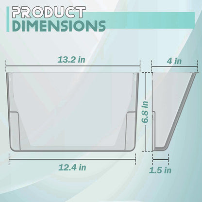 MINDEPOT 6 Pockets Acrylic Wall File Organizer, Clear Wall File Holder, Plastic Hanging Wall File Holder for Office, School and Home, Smoky
