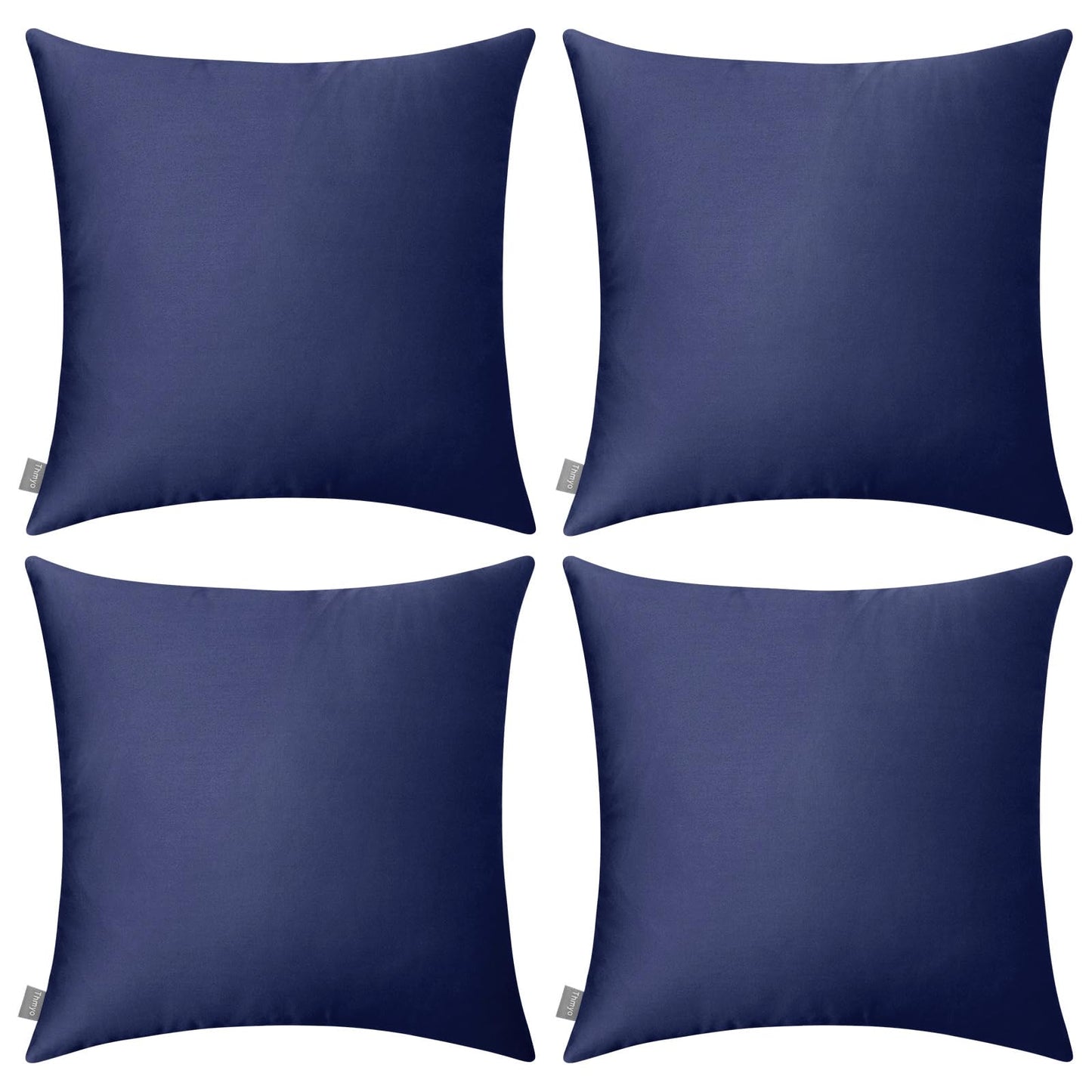 Thmyo 4-Pack 100% Cotton Comfortable Solid Decorative Throw Pillow Case Square Cushion Cover Pillowcase Sublimation Blank Pillow Covers Halloween DIY Throw Pillowcase(20x20inch/50x50cm,Dark Blue)