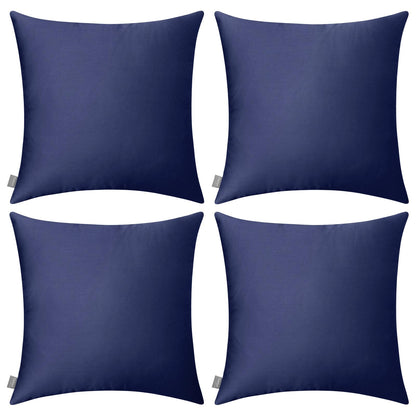 Thmyo 4-Pack 100% Cotton Comfortable Solid Decorative Throw Pillow Case Square Cushion Cover Pillowcase Sublimation Blank Pillow Covers Halloween DIY Throw Pillowcase(20x20inch/50x50cm,Dark Blue)