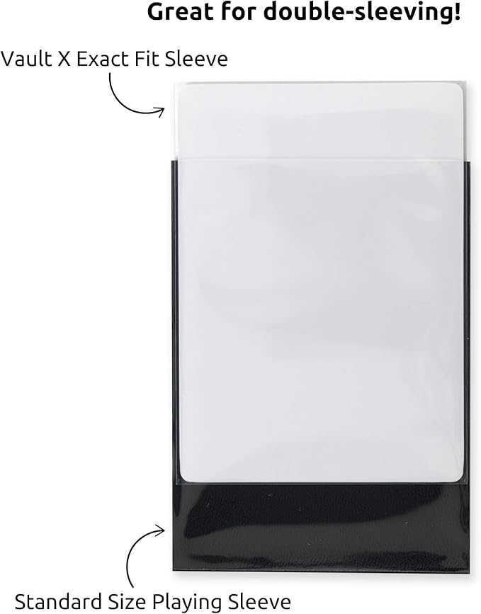 Vault X Exact Fit Sleeves (500 Pack) Perfect Inner Sleeves for Trading Cards, Clear