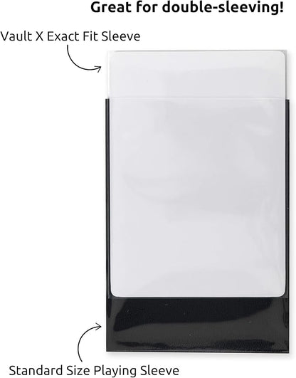 Vault X Exact Fit Sleeves (100 Pack) Perfect Inner Sleeves for Trading Cards, Clear