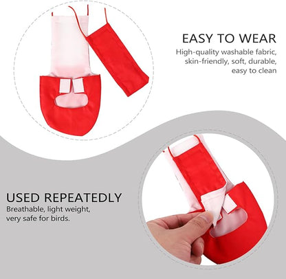 Alasum Reusable Bird Flight Suit Diaper for Parrots – Breathable Cotton Bowknot Design Prevents Messes During Travel – for Budgie, Cockatiel, Conure, Lovebird
