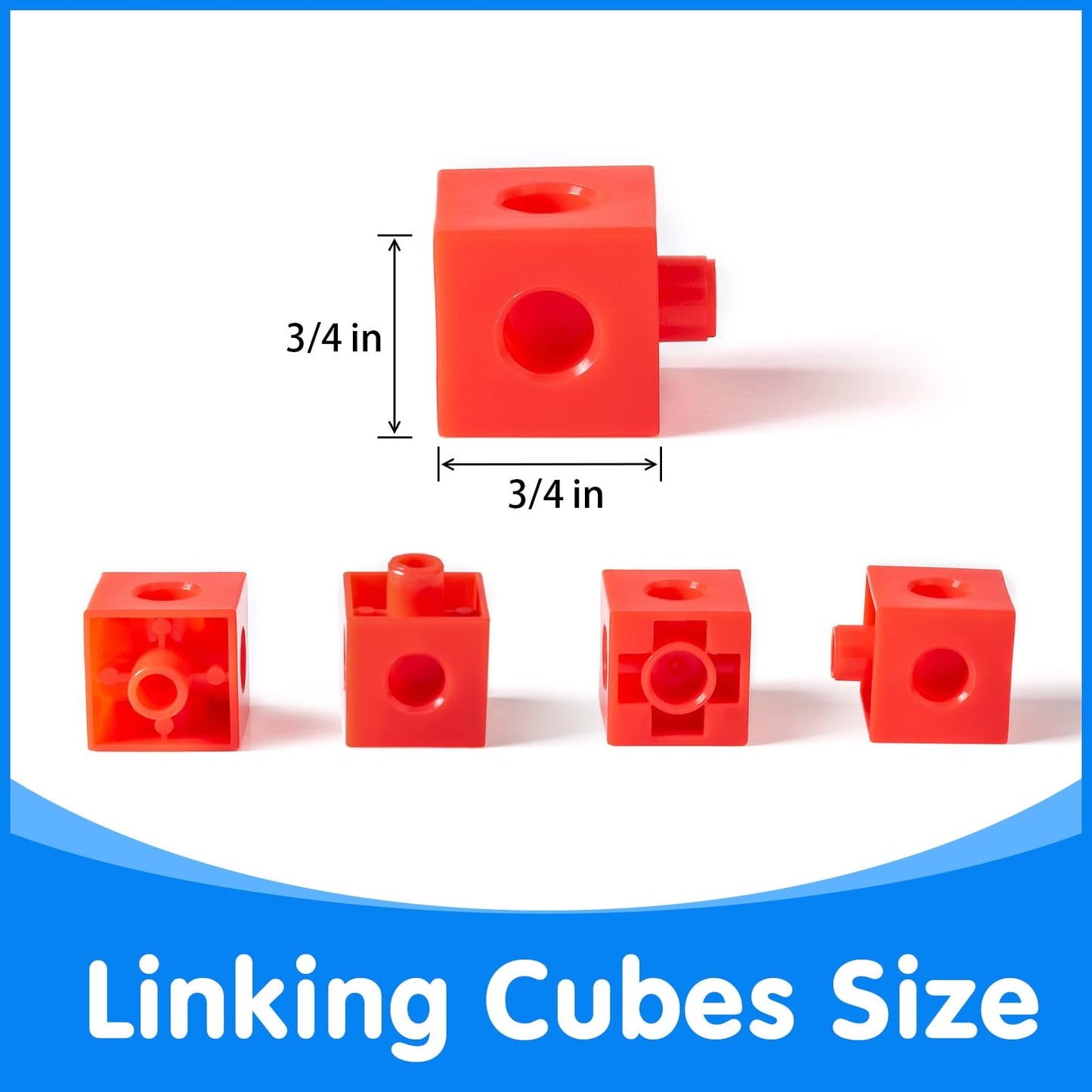Odoorgames 100 Pcs Math Linking Cubes with 384 Cartoon Stickers - STEM Counting Cubes & Math Manipulatives for Kids, Learning Activities for Kindergarten & Elementary School