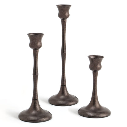 Candle Stick Candle Holder Set of 3 Metal Candlestick Holders Candle Stand Taper Candle Holders for Table Centerpiece Fireplace Mantle Decor, Ideal Gift for Wedding Thanksgiving Christmas Housewarming