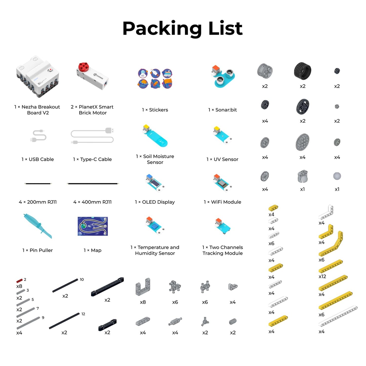 ELECFREAKS Micro:bit Space Kit with Nezha Pro Expansion Board 8+ Space Learning Projects,microbit Starter Planet X Sensors Kit with Closed Loop Motor(Without Micro:bit)
