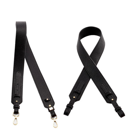 MOISTRI Grain Leather Purse Strap Adjustable Crossbody Replacement Straps for Handbags Monk Head Screws Detachable Gold Clasps Long Black