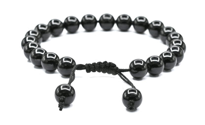 Amazing Gemstone Black Tourmaline Bracelet for Women Men's Gifts - Protection Healing Crystal Bracelet - 8mm Gemstone Beaded Adjustable Bracelet Pulseras Para Hombres Mujer Stocking Stuffers