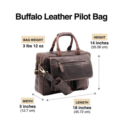 Buffalo Leather Pilot Bag (Dark Walnut)
