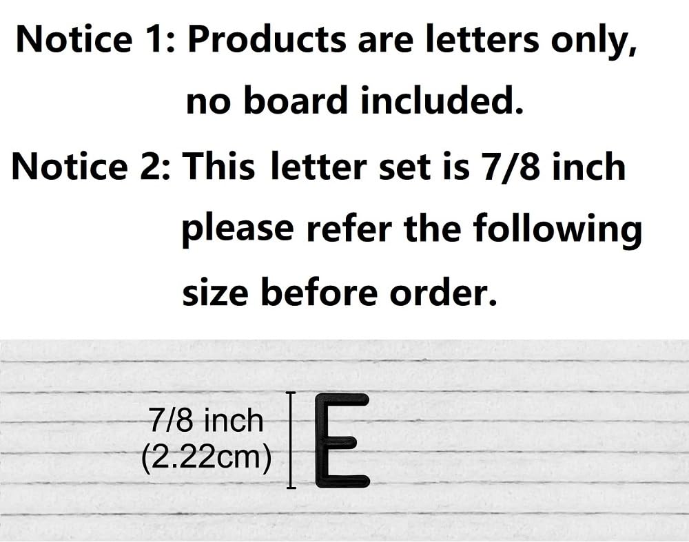 G GAMIT Felt Letter Board Letters Set, Pre-Cut 340pcs 7/8 inch(0.875") Black Letters Only(No Board Included)