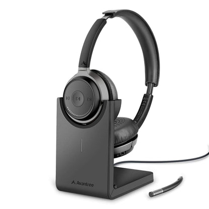 Avantree Bluetooth 5.0 Headset with Microphone for Computer PC Laptop, aptX HD Music Sound, Low Latency Wireless Headphones with Boom Mic for Remote Work Home Office, Skype, Calls, TV - Alto Clair