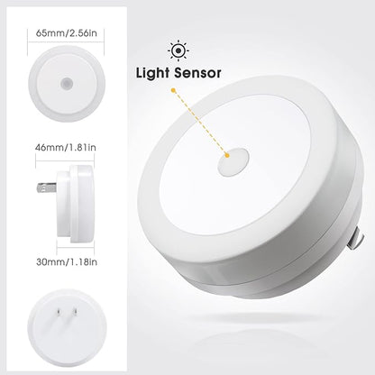 Briignite Night Lights Plug into Wall, [4Pack], Nightlight with Light Sensors, LED Night Lights for Kids Room, Baby Night Light, Bathroom Night Light, Stair Lights, Hallway Light, Cool White