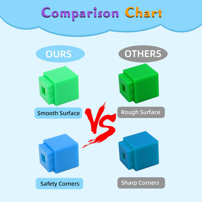 QUYSK 1000 Pcs Math Linking Cubes for Classroom, Kids Counting Blocks for Math STEM Connecting Cubes Math Manipulatives Linking Building Blocks for Spatial Intelligence, Counting,and Creativity