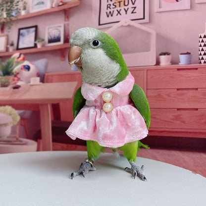 Bird Costume Bird Diaper Flight Suit Parrot Velvet Fleece Skirt Clothes Cosplay Photo Prop for Conure Lovebird Parakeet Cockatiel Macaw Small Animals Apparel (White,2M)