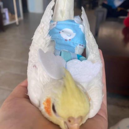 Adjustable Bird Diaper Harness Flight Suit Clothes with 80 Inch Flying Leash Rope for Parrots Conure Cockatiel (Blue,S)