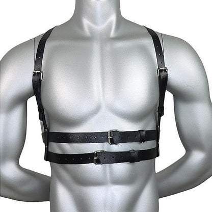 Dicosky Adjustable Men's Bondage Harness,PU Leather Chest Strap Suspenders for BDSM,SM Fetish,Gothic Stage Performance,Punk Clubwear&Gay Cosplay Costume Valentine's Day