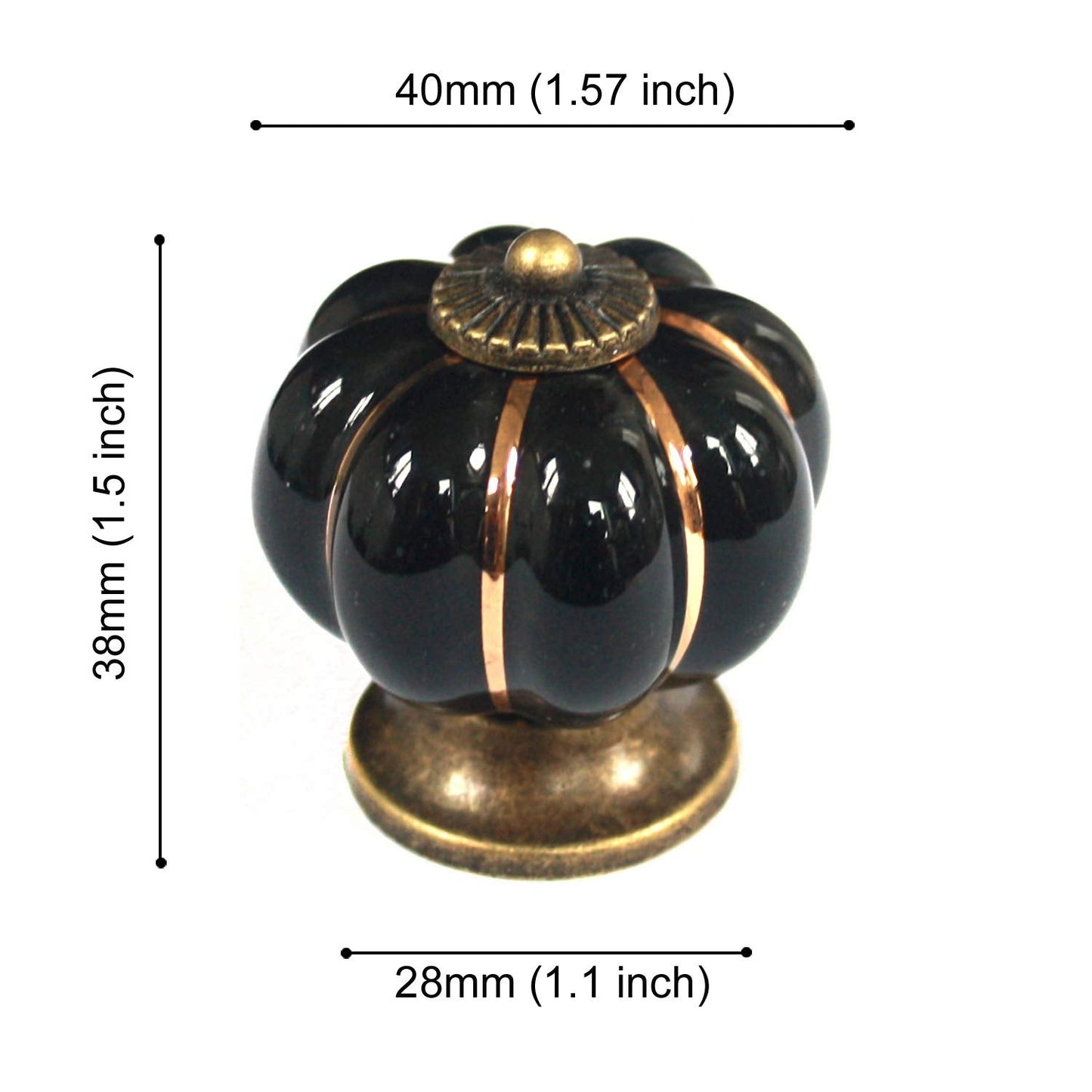 HUAMULAN 8PCS Ceramic Knobs Cabinet Drawer Pumpkin Shape Glazed Cupboard Dresser Pull Handle DIY Decor Kitchen Furniture Door Kids Room