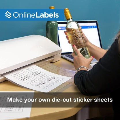 8.5 x 11 Waterproof Crystal Clear Gloss Sticker Paper (Laser Printers Only) - 250 Sheets - Full Sheet Labels - OnlineLabels