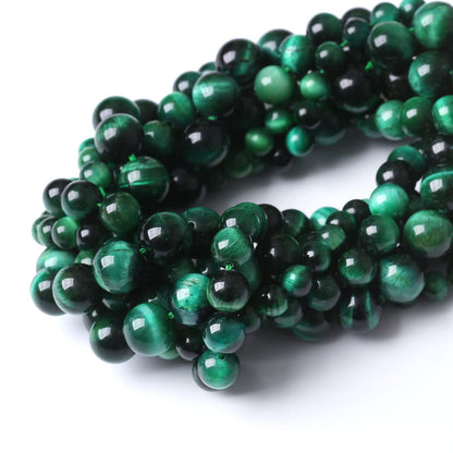 90PCS 4MM AAA Green Tiger Eye Stone Beads Natural Gemstone Bead Crystal Healing Energy Jewelry Making DIY 15 inches