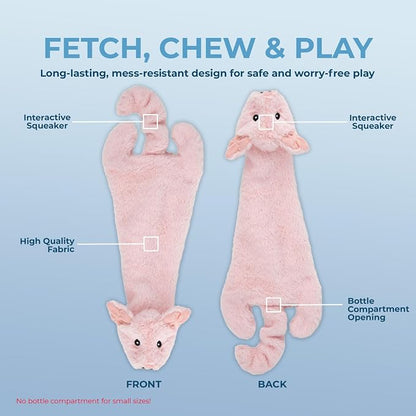 Best Pet Supplies Squeaky Dog Toys with Soft Durable Fabric for Small, Medium and Large Pets Interactive Toy for Indoor Play, Supports Active Biting and Play - Hare, Pig, Small
