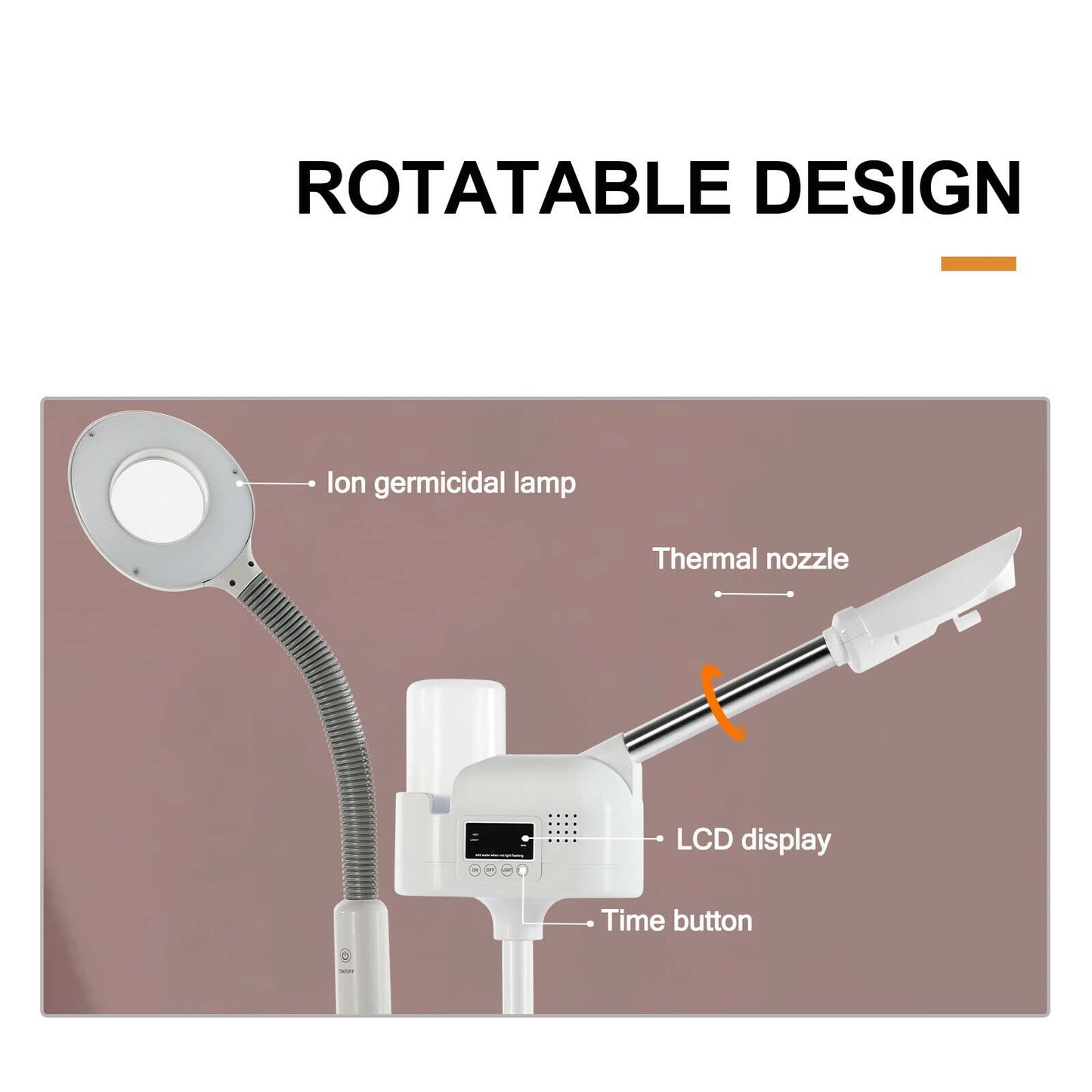 Professional 3 in 1 Facial Steamer Upgrade Esthetician Steamer with hot & Cold Nozzle 5X LED Magnifying Lamp Beauty Salon Spa