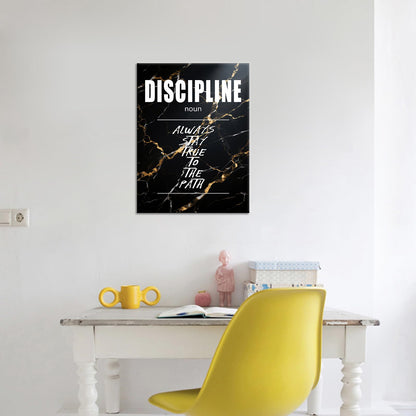YSPCSUN Inspirational Wall Decor Discipline Always Stay True To The Path Canvas Prints Framed Motivational Office Signs Positive Mindset Artwork For Bedroom Living Room Entrepreneur 24x18 Inch Art