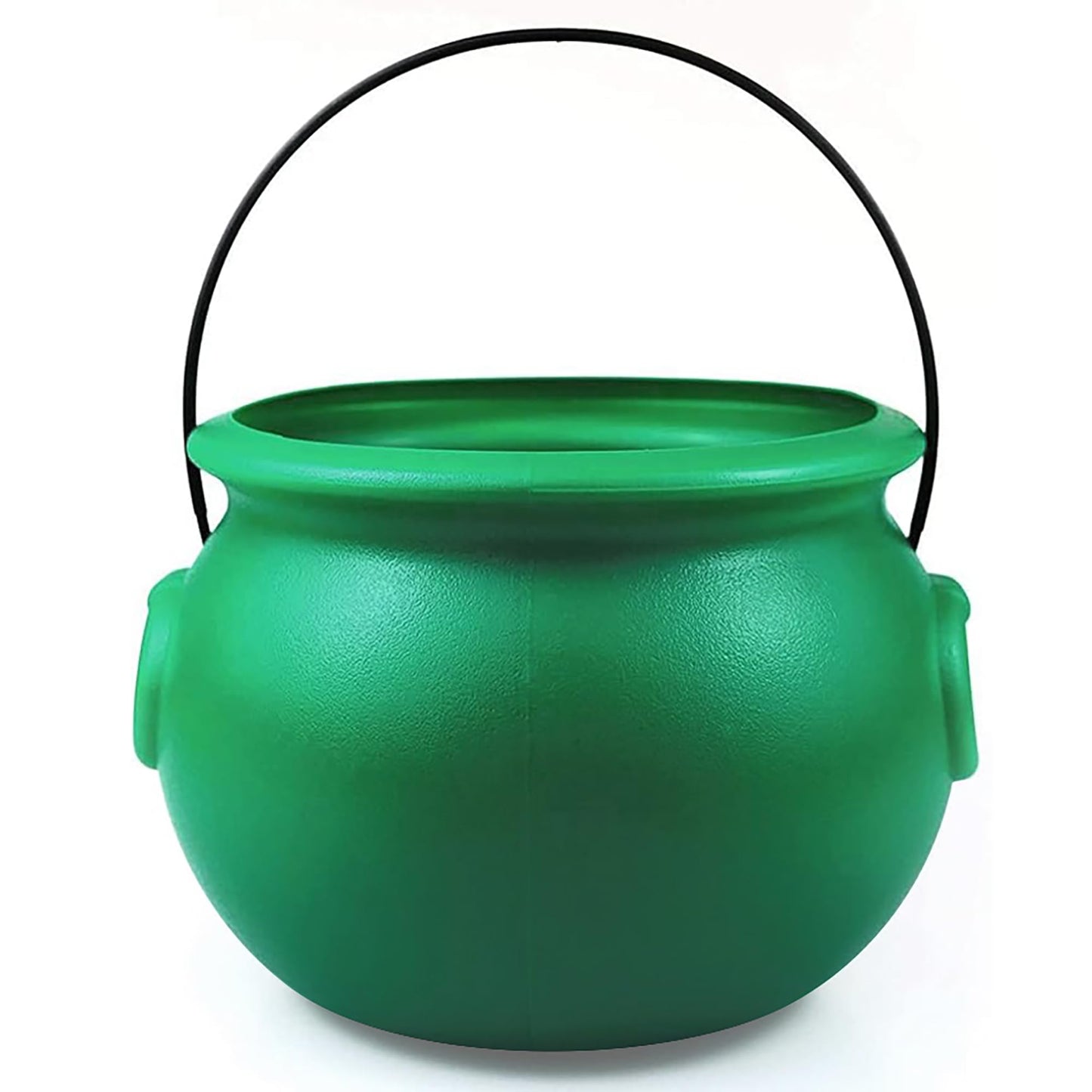 GIFTEXPRESS 8" Green Cauldron Kettle for St Patrick Day, Mardi Gras, Halloween, Pot of Gold Pot, Lucky Leprechaun Kettle, Plastic Cauldron
