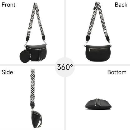 GAEKEAO Crossbody Bag for Women Bum Bag Belt Purse Spacious Handbags Vegan Leather Fanny Packs With Shoulder Strap