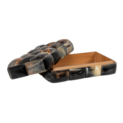 Creative Co-Op Decorative Horn Bubble Storage Box, Black and Brown