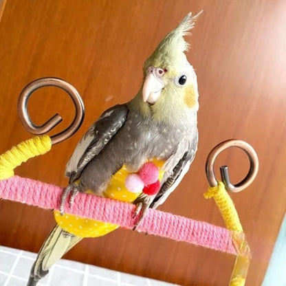 Bird Flight Suits Diapers, Parrot Flight Suits Diapers for Monk Parakeets, Cockatiels Flight Suits, Parrot Clothes, Bird Training Nappy Suit Liners Clothes (Yellow,Lovebird)
