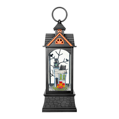 AOMIL Halloween Snow Globe Lantern, Spooky Ghost Halloween Decor, Plug-in & Battery Operated Snow Globes for Halloween Decorations Indoor