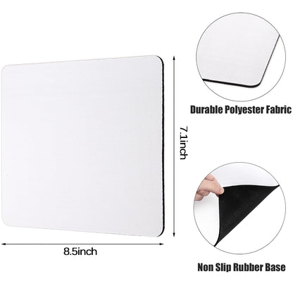 Nicunom 40 Pcs Sublimation Mouse Pad Blanks, Heat Press Printing Crafts Mousepads 3mm Thick DIY Custom Mouse Pads Anti-Slip Rubber Mouse Mat for Office Laptop Computer Gaming