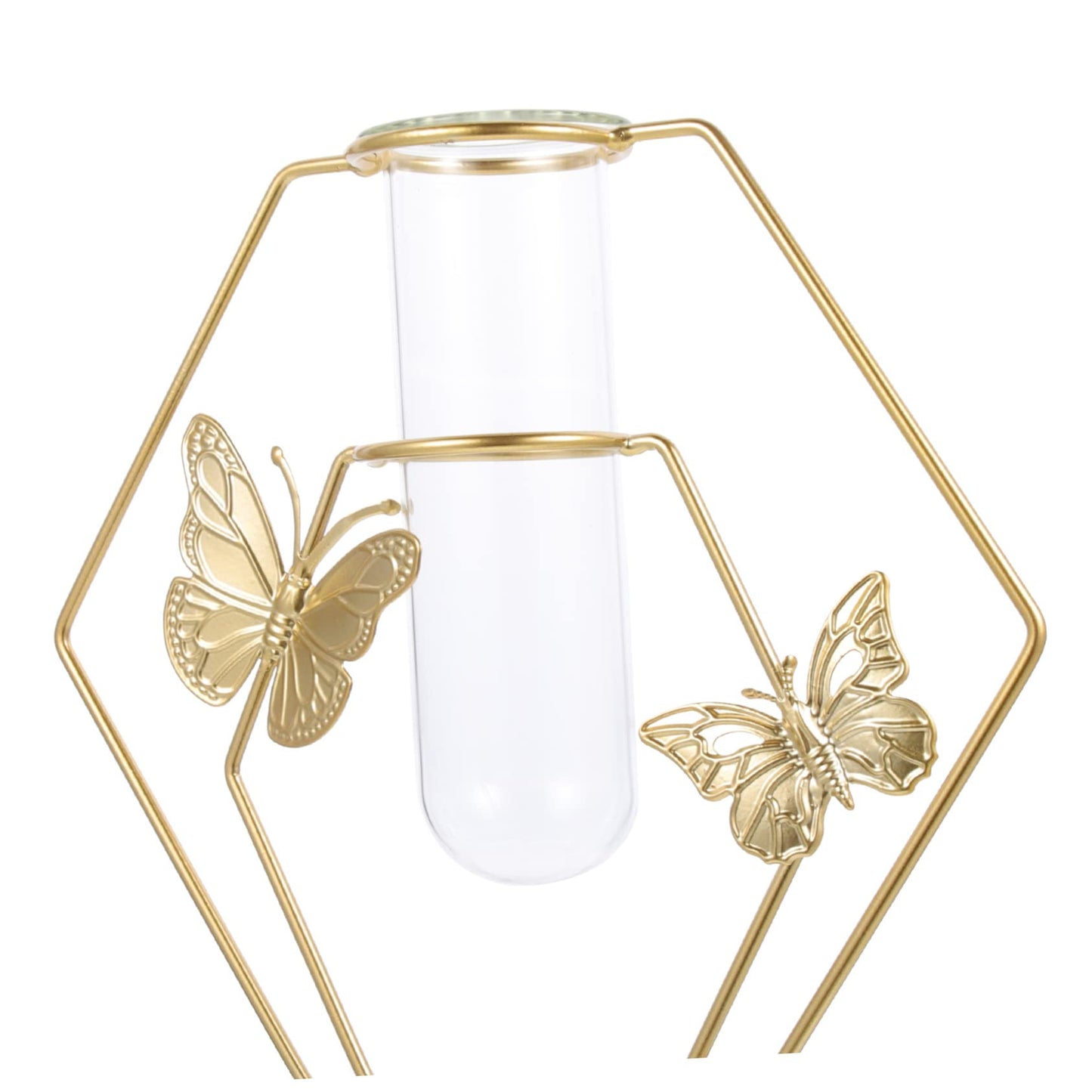 Zerodeko Hydroponic Plant Vase Hexagonal Glass Terrarium with Lightweight Floral Holder for Wedding Centerpieces Home Office Desktop Decoration