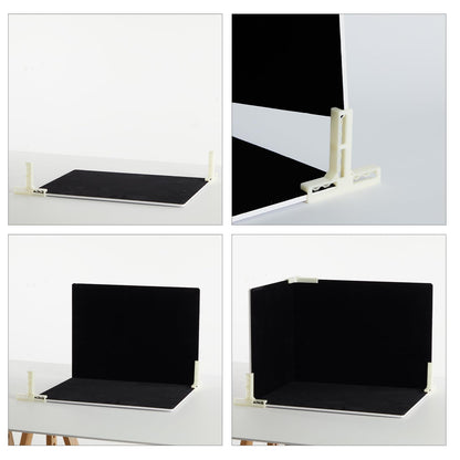 MDAOCRY Black Velvet Photo Backdrop Boards for Product Photography, 3PCS Double-Sided Black and White Background with T-Stands, Flat Lay Tabletop Backdrop for Jewelry, Cosmetics, 15.8 x 11.8 Inch