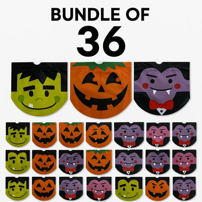Halloween Trick-or-Treat Bags – 36 Pack Plastic Loot Bags – Boo Basket Fillers, Party Favor Bags & Candy Sacks
