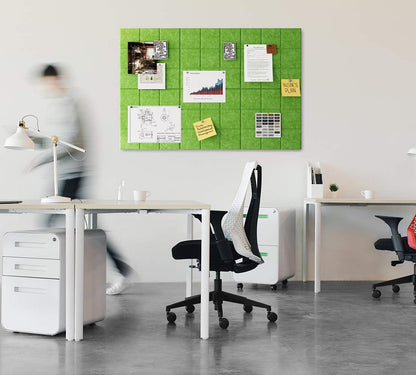 Uoisaiko Large Felt Board Tiles for Wall with 30 Push Pins, 11.8"x11.8" Pack of 6 Pin Board Notice Boards for Home Office Kitchen, Bulletin Board Wall Tiles for Photos Memos (Green, 6 Pack)